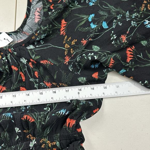 Lane Bryant Black Floral Maxi Dress Size 14 3/4 Sleeve Pockets Stretch NWT - Picture 13 of 16